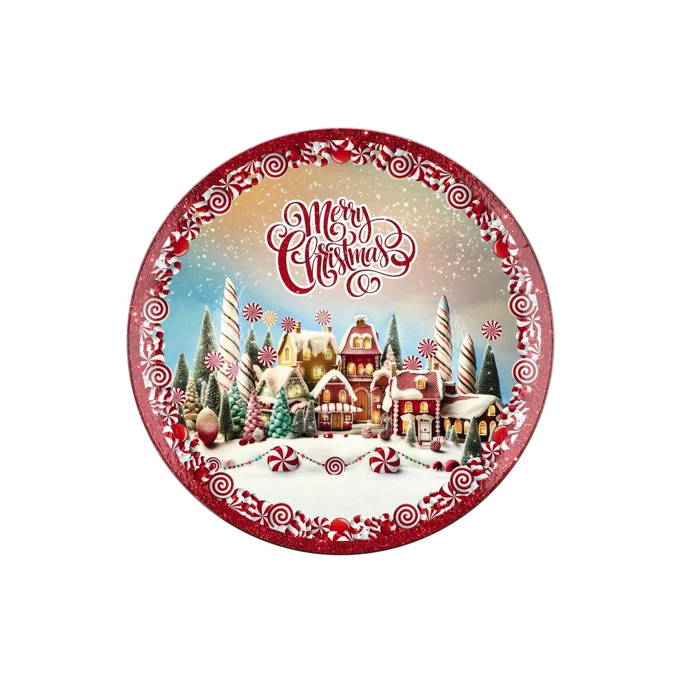 Ad Sottopiatto Tondo Plastica Natale 6 Decorazioni D33