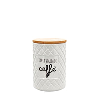 Ad - Barattolo Ceramica + Coperchio Legno D10Xh15