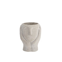 Ad - Cement Vase Face 2 colors 16X13Xh20Cm