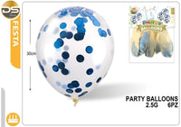 Dz Party 6 Palloncino Trasparente Con Coriandoli 4 Colorazioni