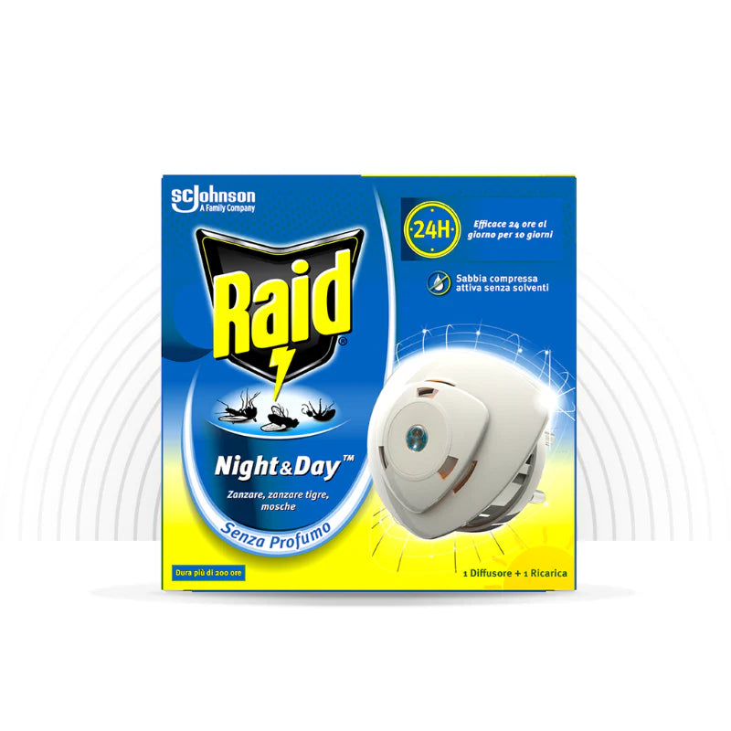 Raid Night&amp;Day Mosquitoes Tigers 2 Bases+1 Recharge