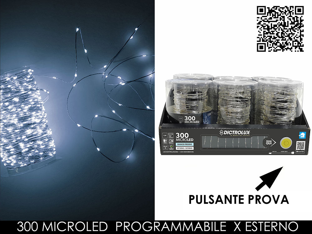 G.Natale Catena 300M.Led X Esterno Prog.Bianco Freddo