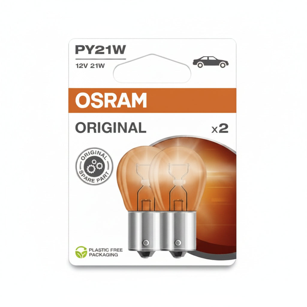 OSRAM CP.LAMPADE PY21W 12V ORIGINAL LINE BAU15S ARANCIO SCAT