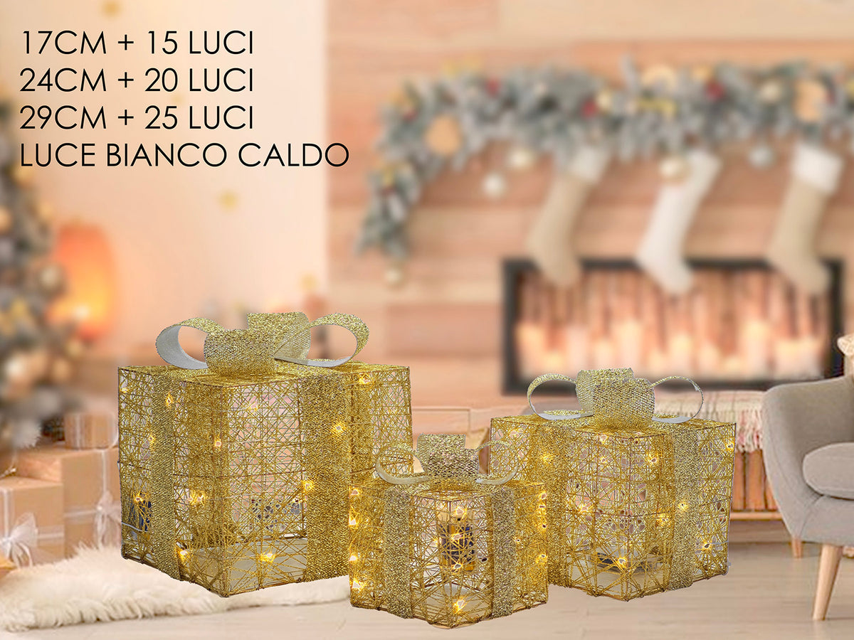 G.Natale Set 3 Pacchi C/60 Microled Oro