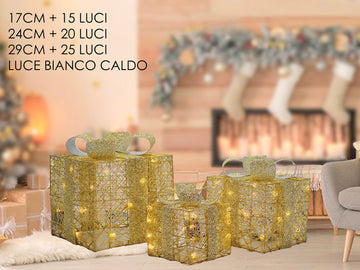 G.Natale Set 3 Pacchi C/60 Microled Oro