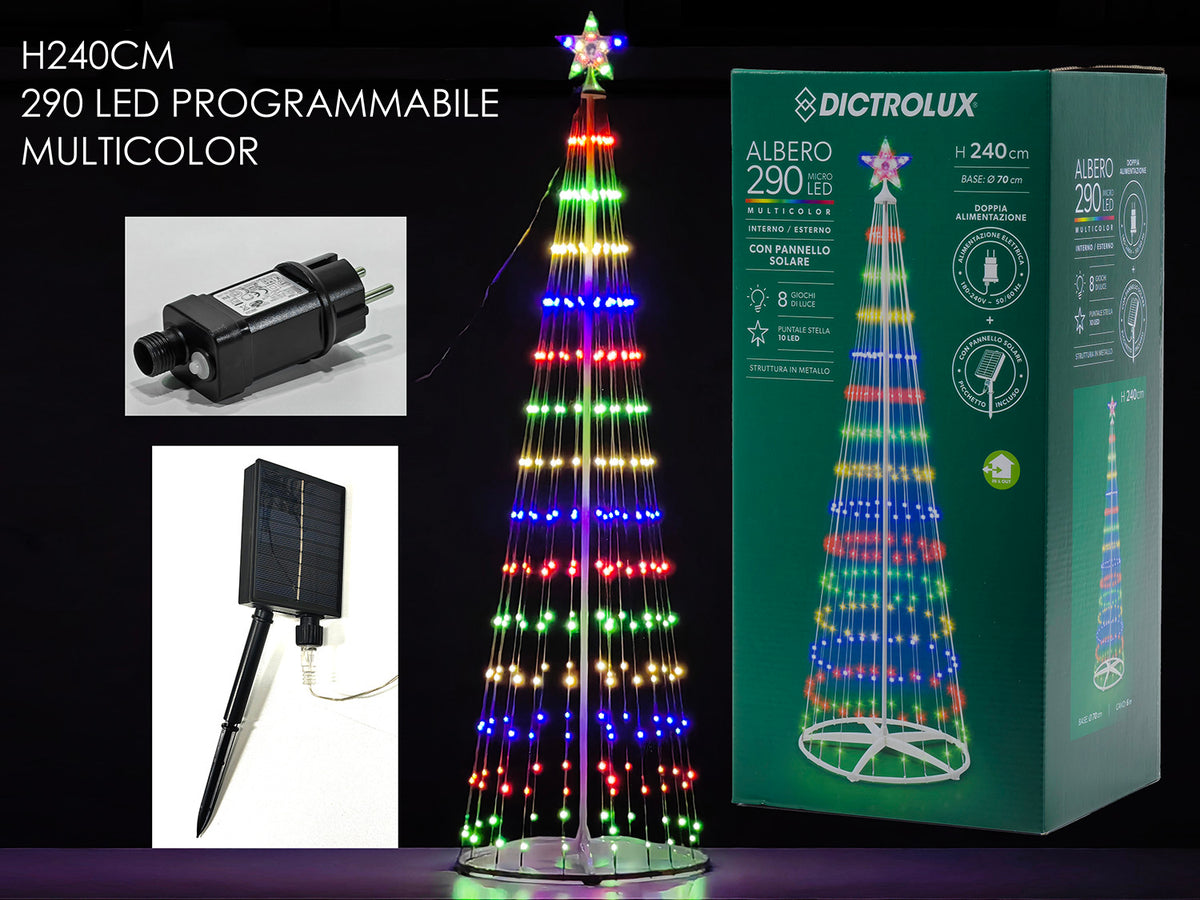 G.Natale Albero Solare M2.4 C/290 Led Prog.Multi