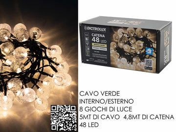 G.Natale Catena 48 Palle X Esterno Bianco Caldo Prog