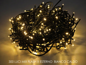 G.Natale 300 Luci Mix Flash X Est. B.Caldo
