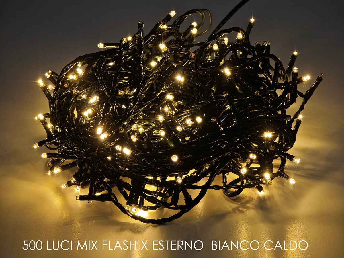 G.Natale 500 Luci Mix Flash X Est. B.Caldo
