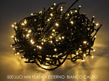 G.Natale 500 Luci Mix Flash X Est. B.Caldo