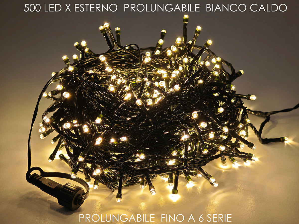 G.Natale 500 Led X Est. Prolungabile B.Caldo