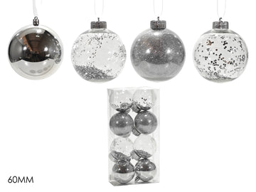 G.Natale Set 8 Palle 60Mm Silver