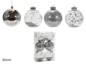 G.Natale Set 6 Palle 80Mm  Silver