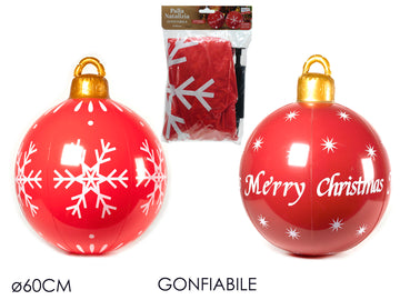 G.Natale Palla Natale Gonfiabile  60Cm Rosso 2Ass