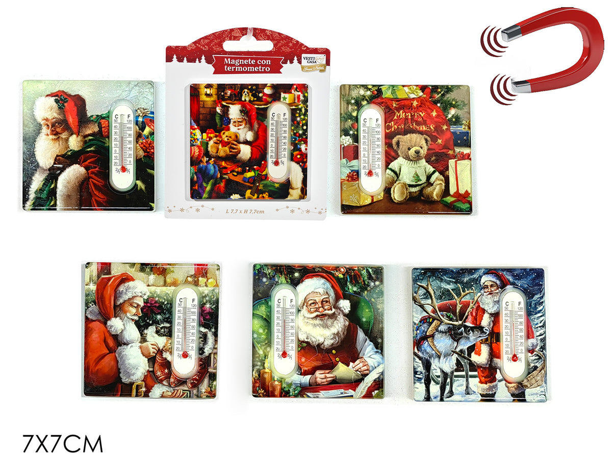 G.Natale Magnete Natale C/Termometro 6Ass.