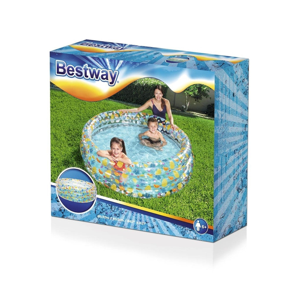 Bestway Piscina Trasparente Sea Life A 3 Anelli