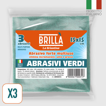 Brillà - Abrasivi Verdi 3Pz 15x15 cm