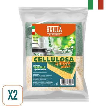 Brillà - Spugna fibra e cellulosa 2 pz