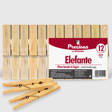 Precious Wooden Laundry Pegs Elephant 12 Pcs