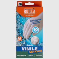 Brillà Vinyl Gloves 10 Pieces Sizes M and L