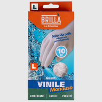 Brillà Vinyl Gloves 10 Pieces Sizes M and L