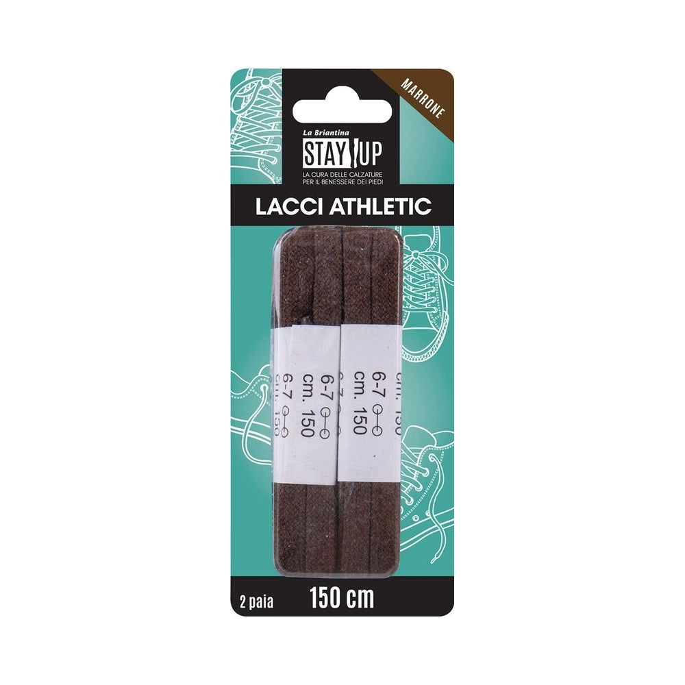 Lacci Piatti 150Cm 2 Paia Marroni