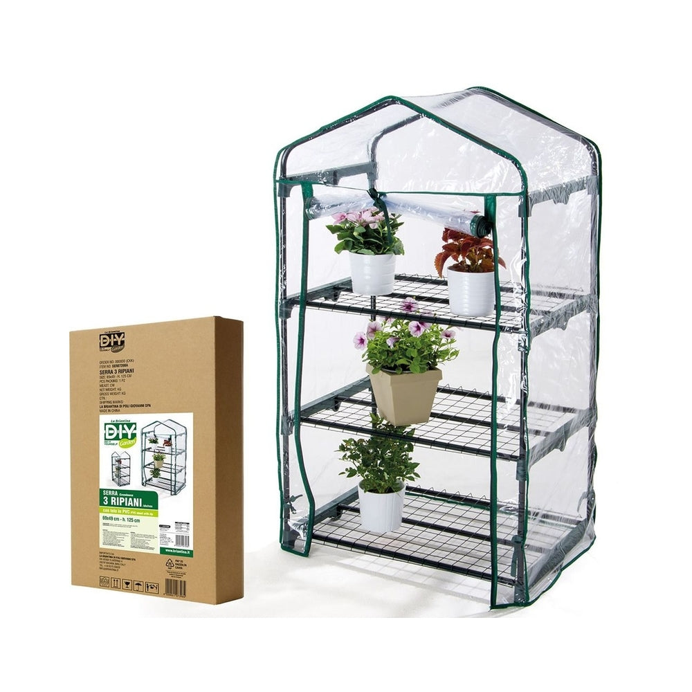 GREENHOUSE 3 SHELVES WITHOUT WHEELS 69X49X125CM