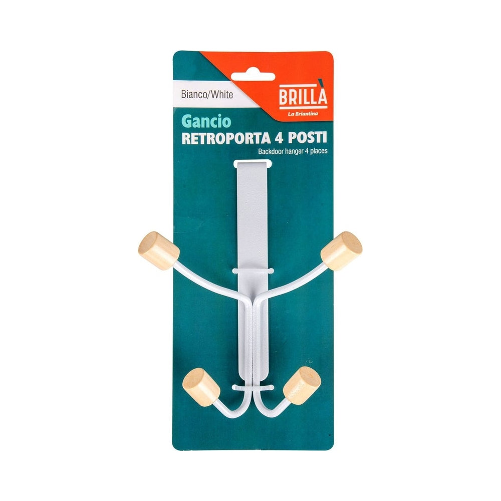 Brilla Gancio Retroporta 4 Posti Bianco Metallo