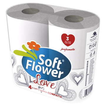 Soft Flower Carta Igienica Compatta Profumata 3Veli 4Rotoli
