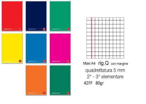 Pigna Quaderno Maxi A4 80G Colours