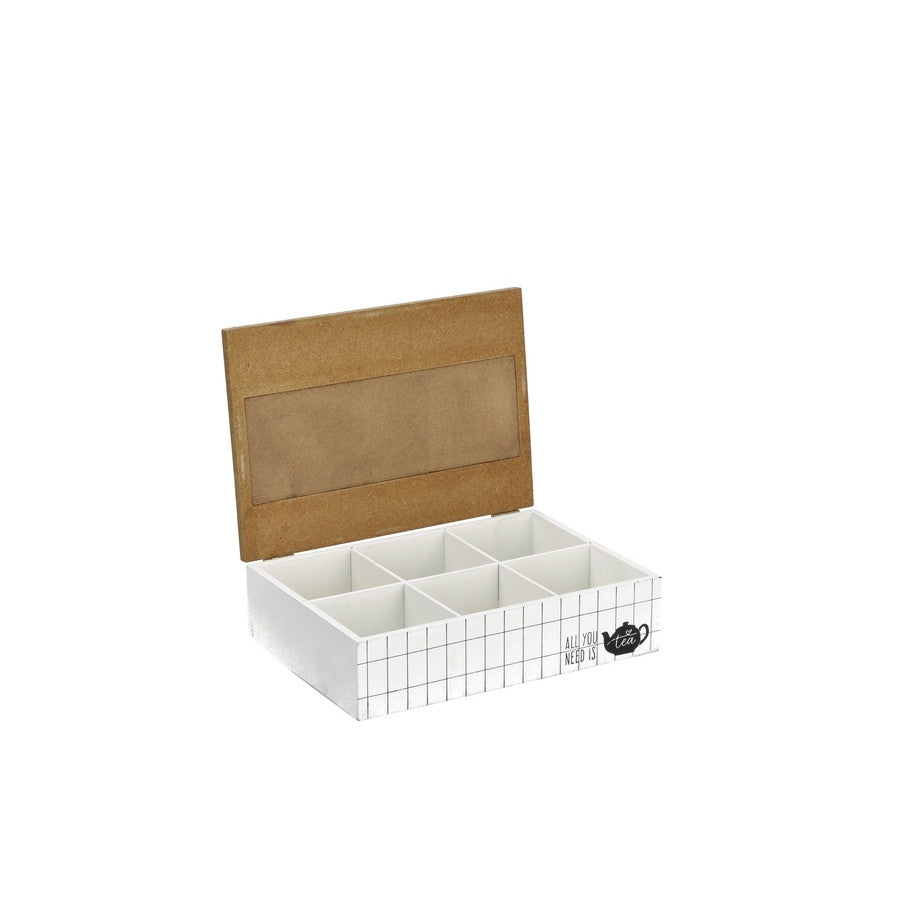 Ad - Scatola Porta Buste Tè 6 Scomparti 24X17Xh7Cm