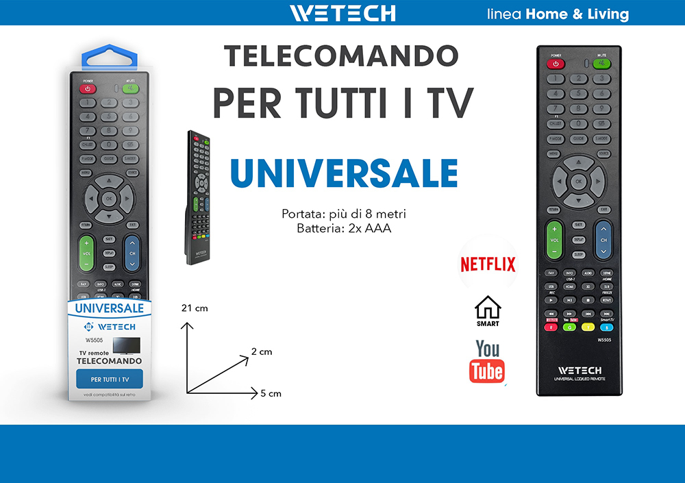 Wetech Telecomando Tv Universale