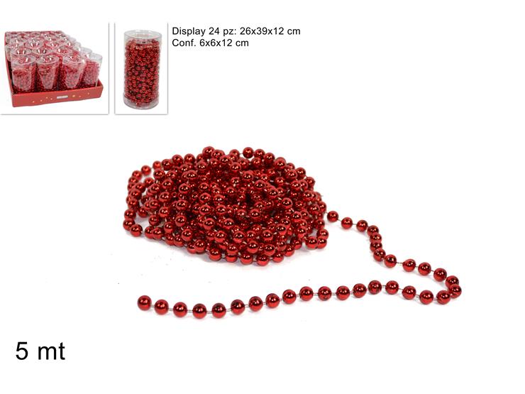 Christmas Catena Perle Decorativa 5M