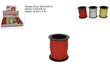 Christmas Nastrino Glitterato 10Mmx5Mt