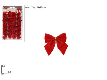 Christmas Fiocchi 5.5Cm Set 12 Rosso