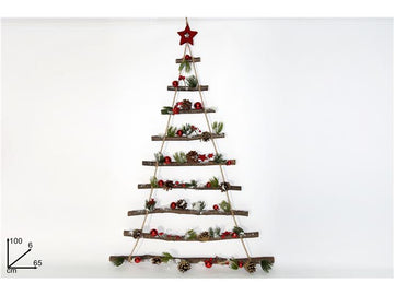 Christmas Dietroporta Albero Di Natale C/Legni Campanelli E