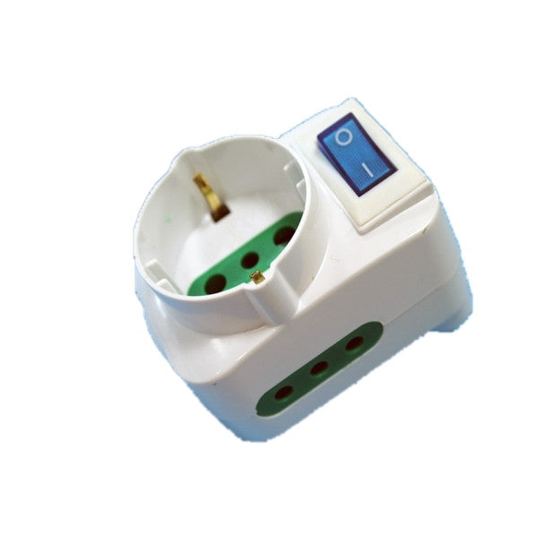 Extrastar - Adattatore interrut. 10A 1+2prese