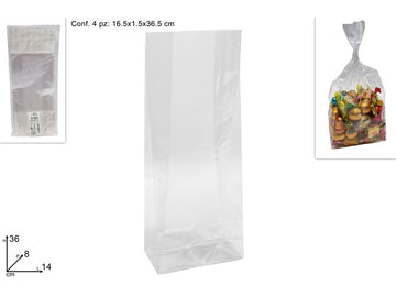 Christmas Sacchetti Con Fondo 14X36X8 Cm Set 4 Pz