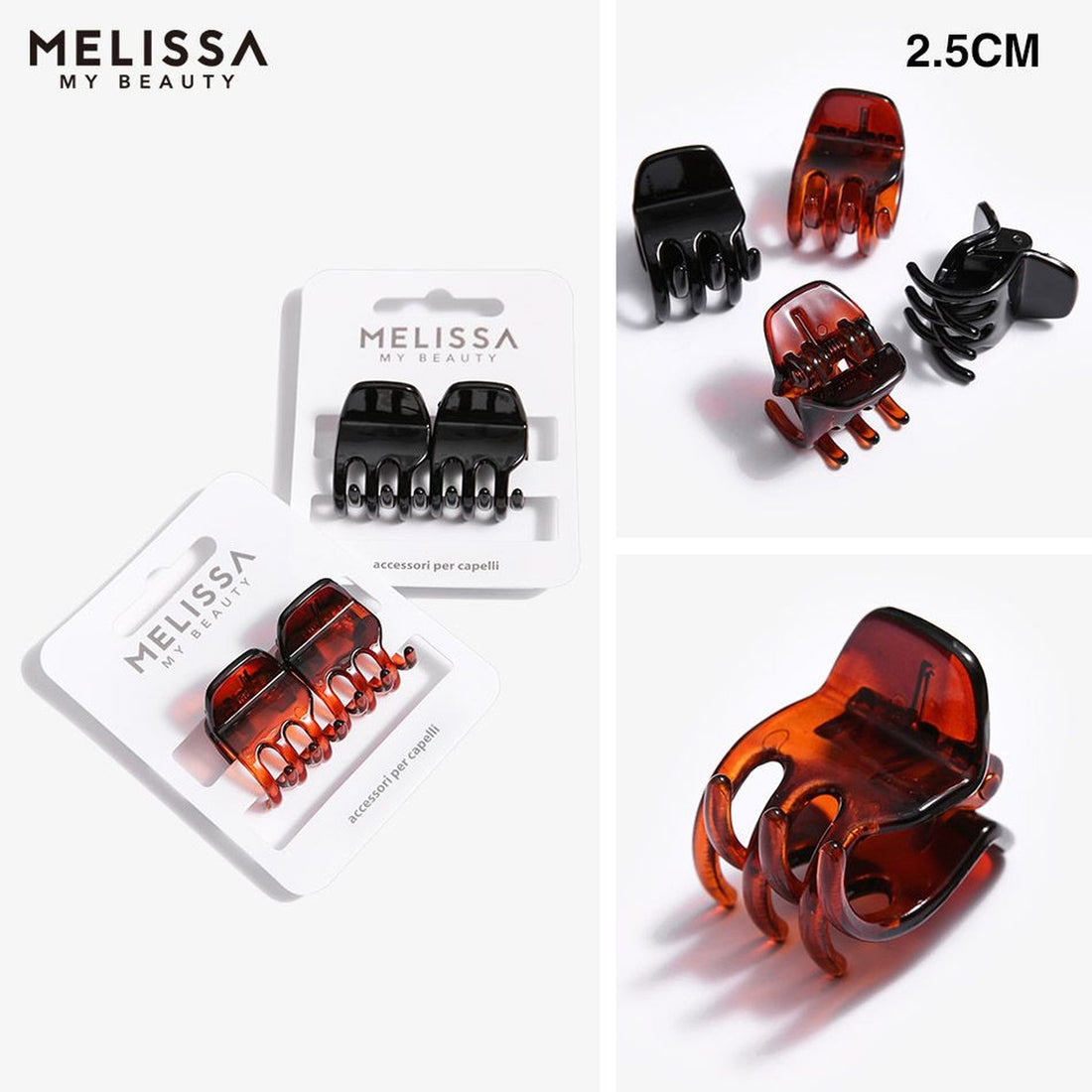Melissa - Mollette Capelli 2,5Cm 2Pz