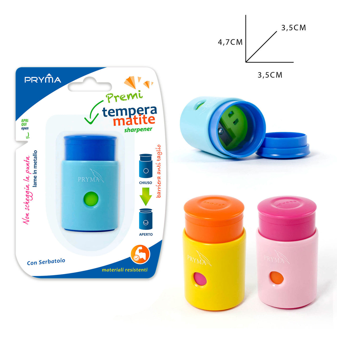 Pryma Temperamatite 1Foro antitaglio