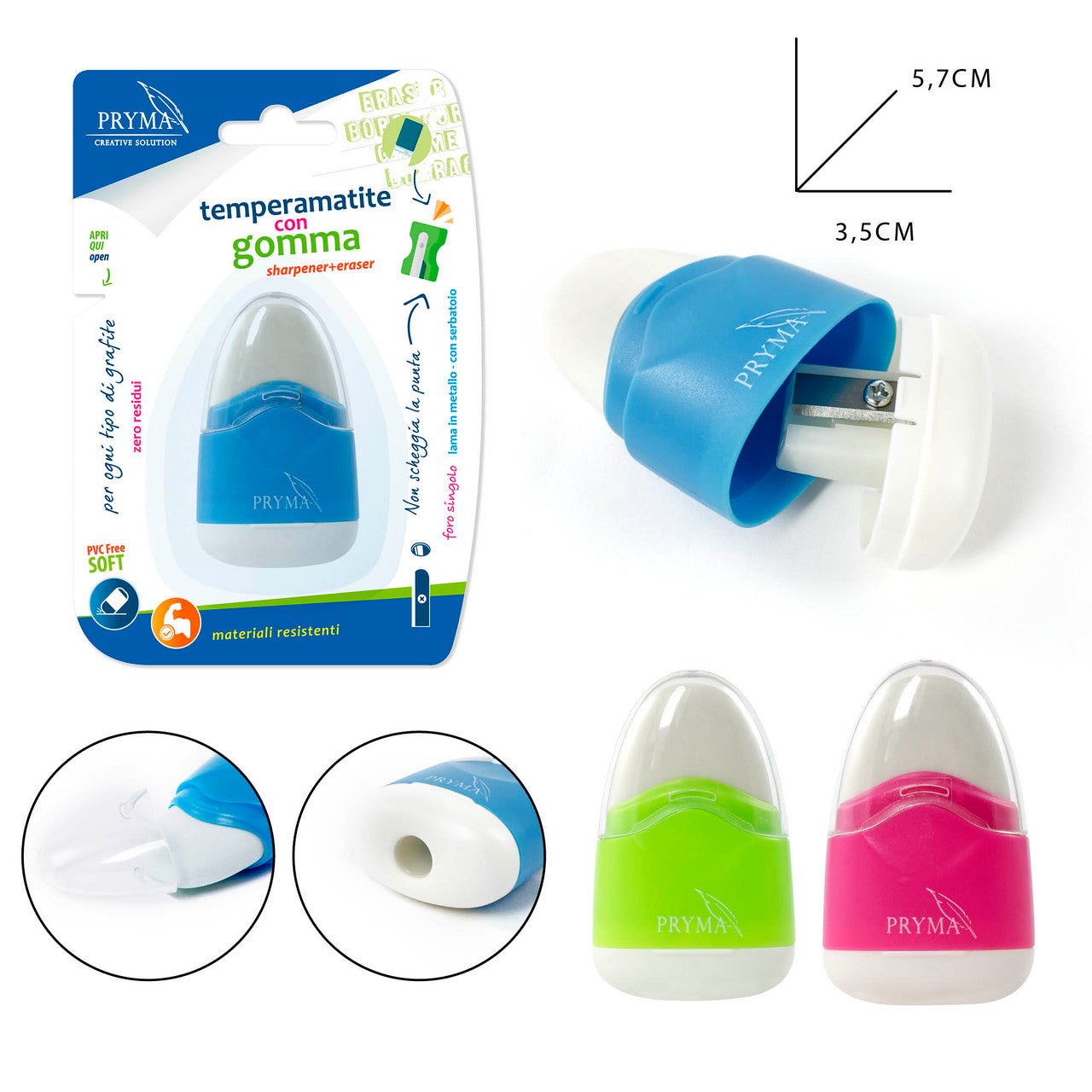 Pryma Temperamatite C/Gomma Incorporata
