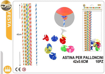 Dz - Party Asta Per Palloncini In Carta Colori Ass.3