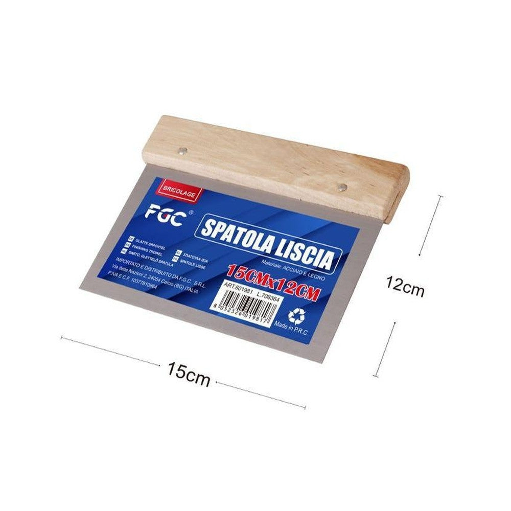 Hq - Spatola Colla Liscia Manico Legno 15Cm