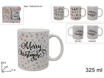 Christmas Tazzone 325Ml Ceramica Con Decoro Natalizio 3Asszy