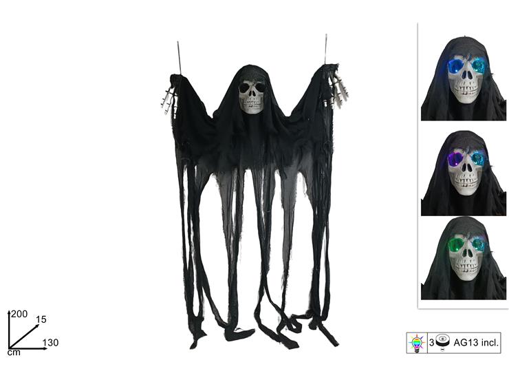 SS HW MOSTRO SCHELETRO VESTITO JUTA NERO CON LUCE