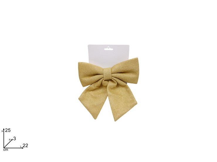 Christmas Fiocco Glitterato Cm 22 Oro