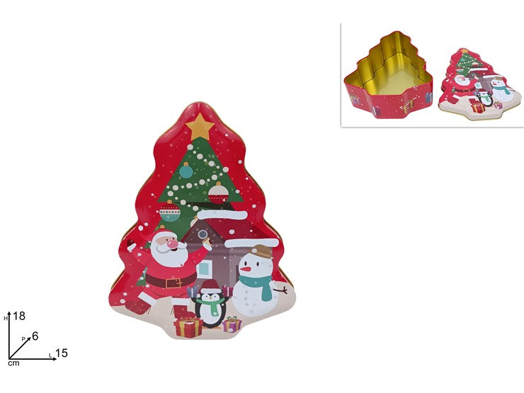 Christmas Scatola Albero In Latta Se041