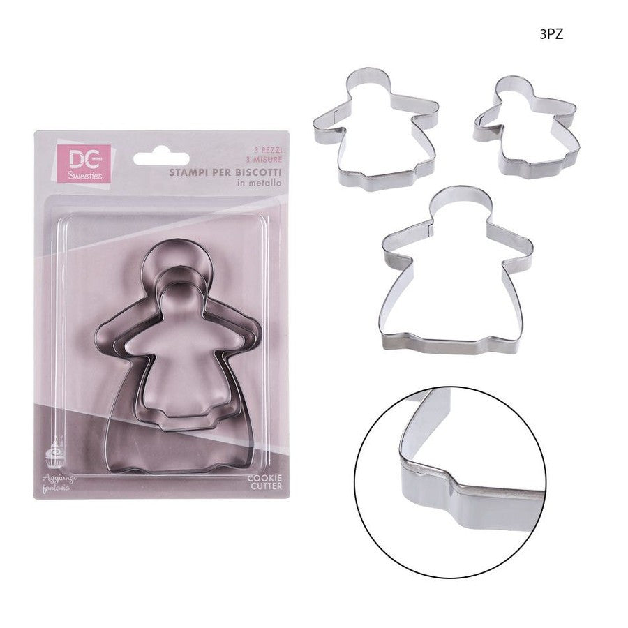 Dc - Set of 3 Stainless Steel Family Cookie Cutters