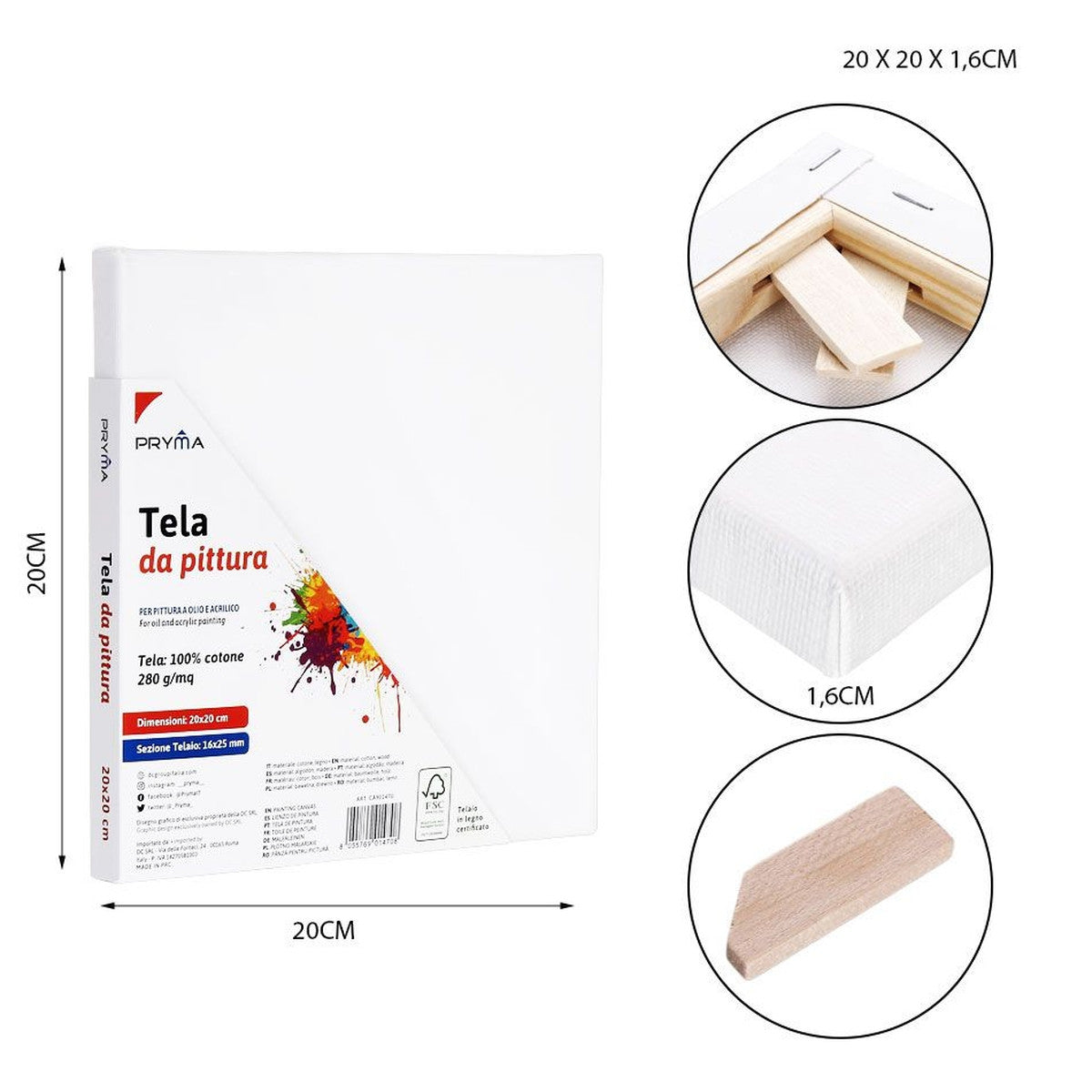 Pryma - Tela Pittura 20X20Cm