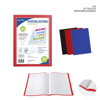 Pryma Portalistino Flessibile Personalizzabile A4 20Tasche 24X31Cm